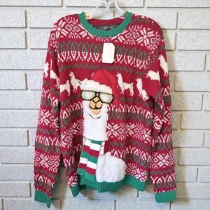 33 Degrees Christmas Sweater Llama Size L NWT